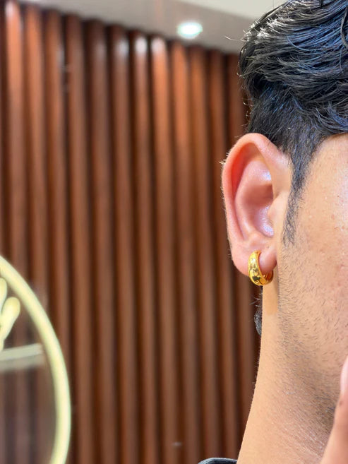 1 Gram Men's Gold Plated Bali Earrings for Men | Stylish Hoop Bali Earrings | Daily Wear Fashion Jewellery