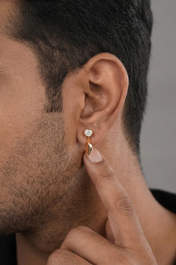 2Pcs (1 Pair / Jodi) Gold Plated Earrings for Women & Men | Unisex Elegant Lightweight Party Wear Jewelry