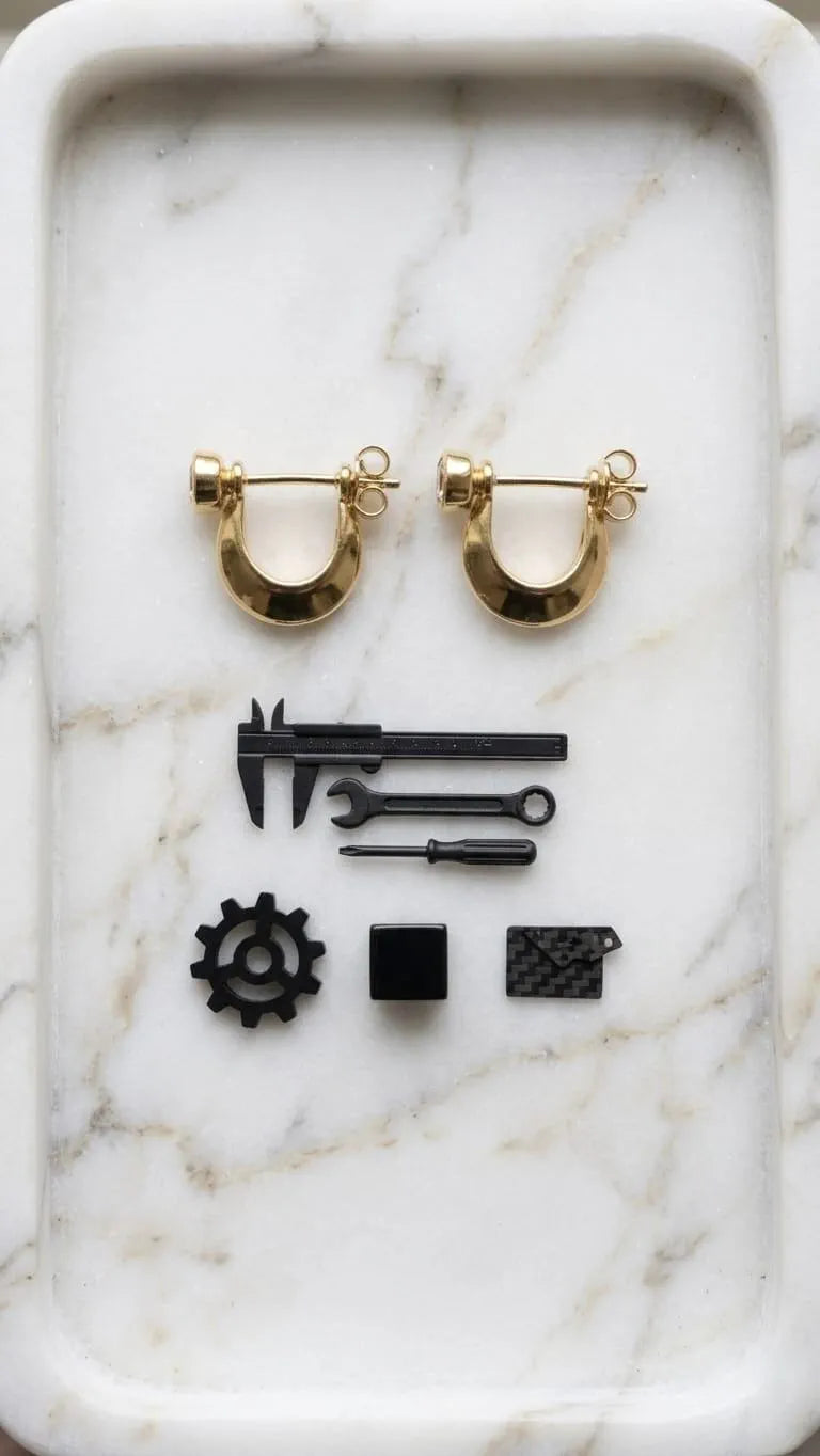 2Pcs (1 Pair / Jodi) Gold Plated Earrings for Women & Men | Unisex Elegant Lightweight Party Wear Jewelry