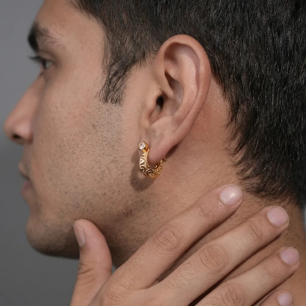 2Pcs (1 Pair / Jodi) 22K Gold Plated Earrings for Women & Men | Unisex Elegant Lightweight Party Wear Jewelry