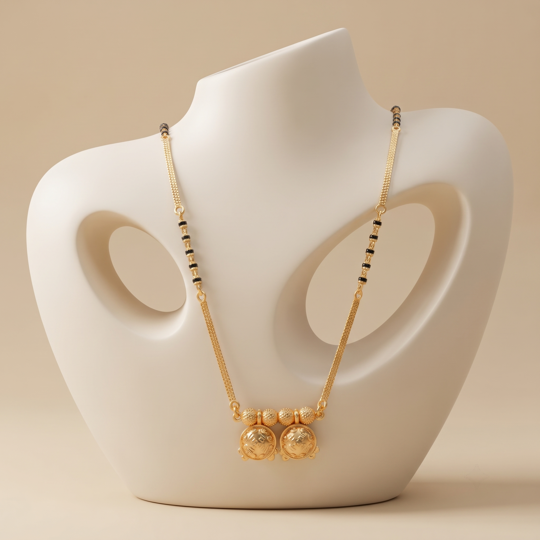18 Inch Short Mangalsutra for Women | Gold Plated Traditional Mangalsutra with Double Pendant | Daily Wear Mangalsutra – VIHAL ORNAMENTS