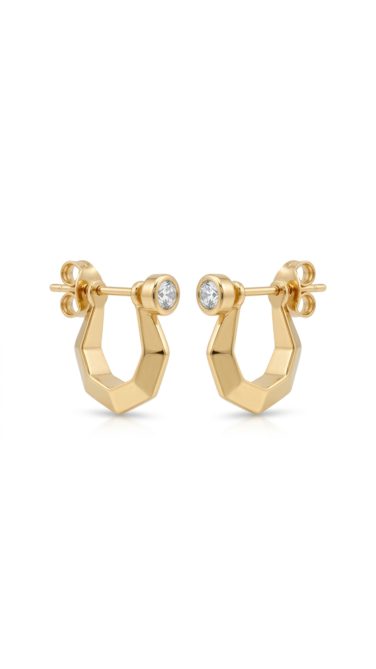 2Pcs (1 Pair / Jodi) Gold Plated Earrings for Women & Men | Unisex Elegant Lightweight Party Wear Jewelry