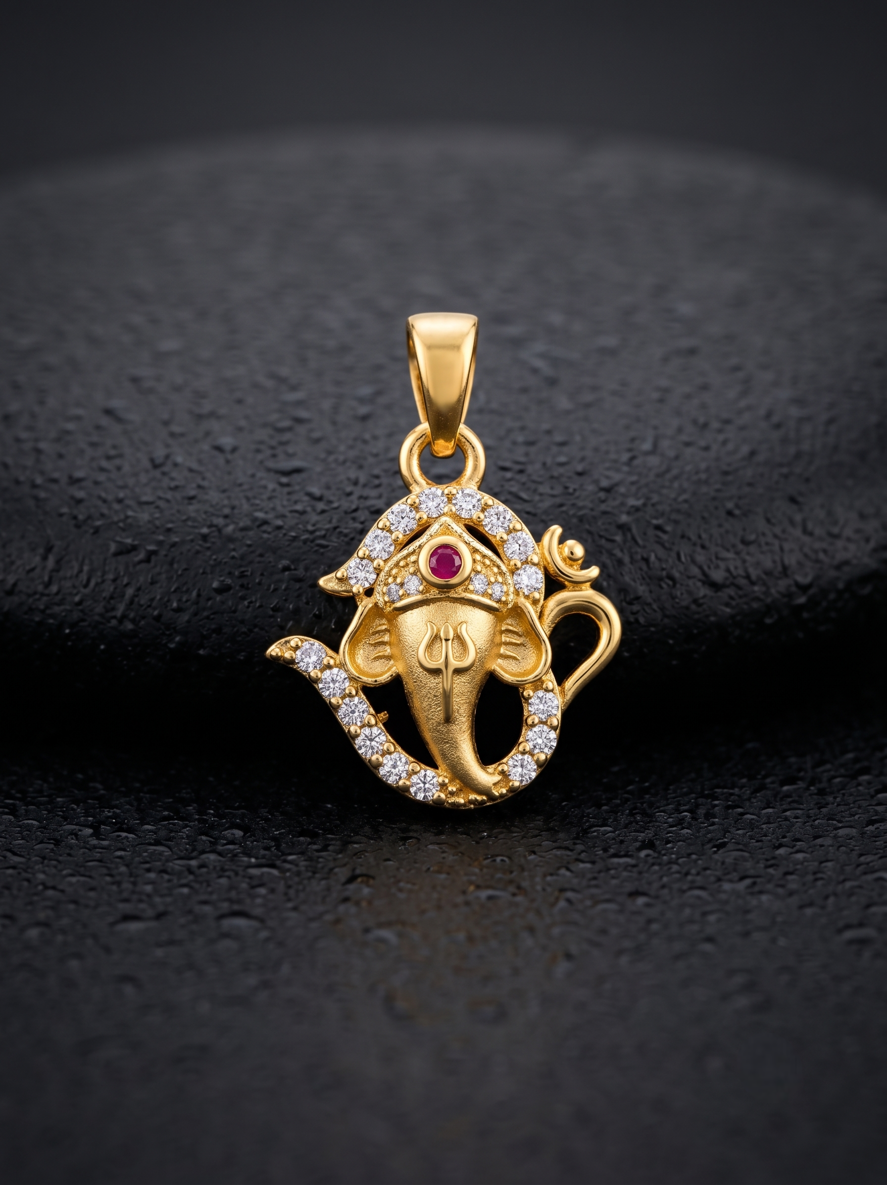 Men’s Gold Plated Ganpati Pendant Chain – 18” Anti Tarnish Necklace