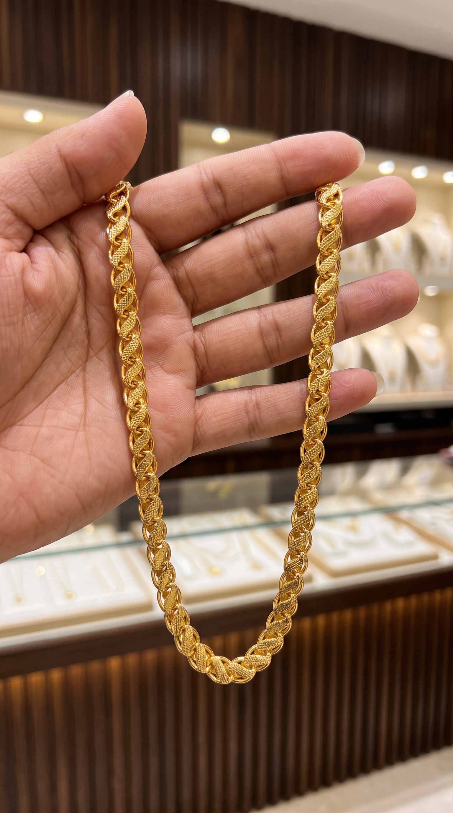 Men's Textured 1gm Gold-Plated Brass Curb Italian Chain (20")