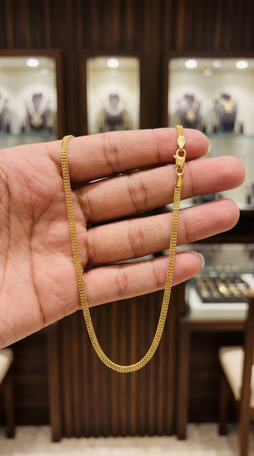 Classic 1gm Micro Gold-Plated Mesh Link 2 Line Chain (24")