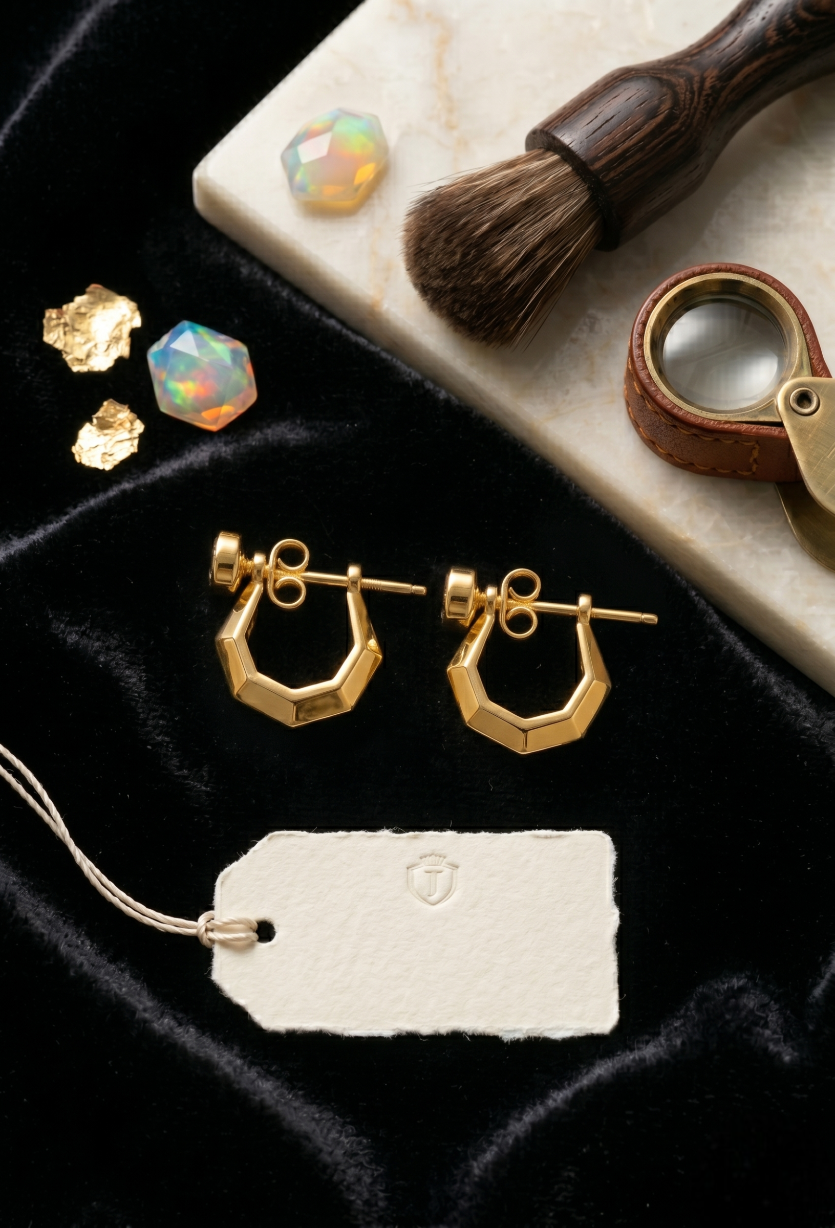2Pcs (1 Pair / Jodi) Gold Plated Earrings for Women & Men | Unisex Elegant Lightweight Party Wear Jewelry