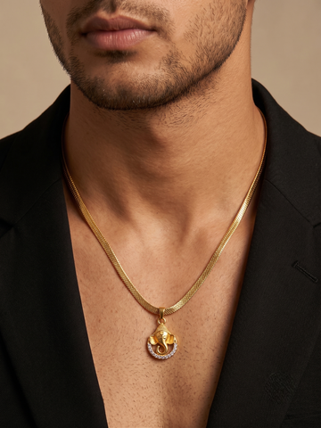 Lord Ganesha Pendant with 18" Chain | Micro Gold Plated & Anti-Tarnish