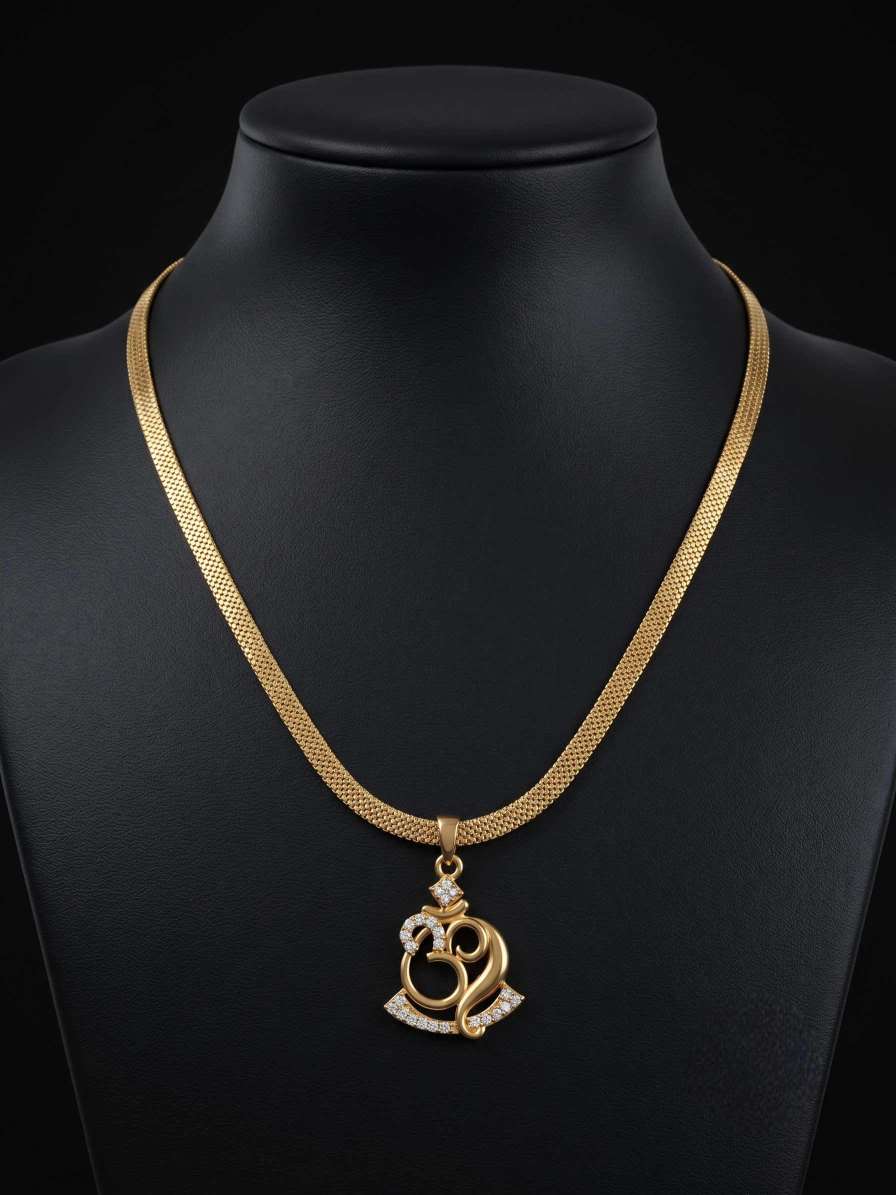 Men's Gold Plated Om Pendant Necklace with 18" Chain | Anti-Tarnish