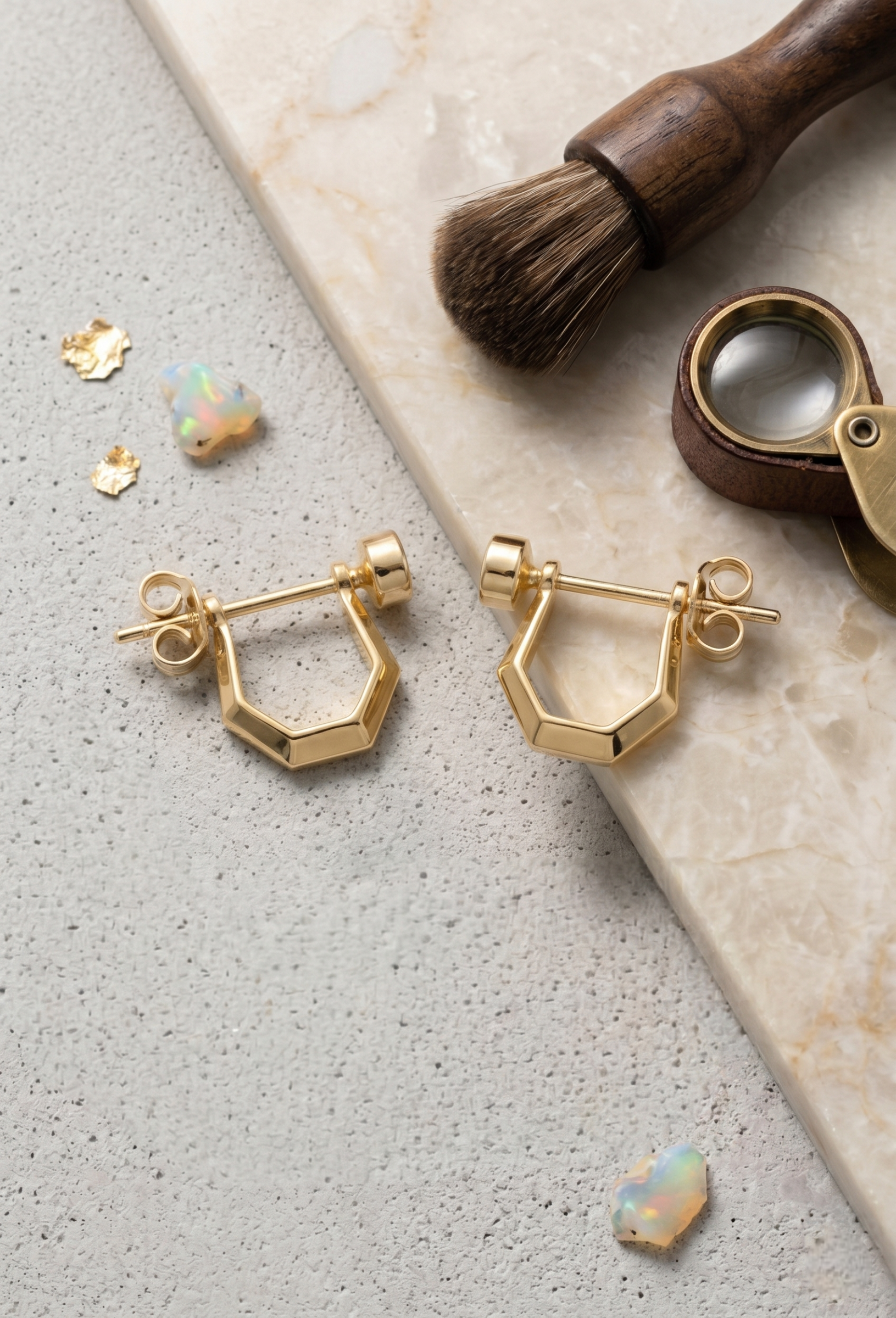 2Pcs (1 Pair / Jodi) Gold Plated Earrings for Women & Men | Unisex Elegant Lightweight Party Wear Jewelry