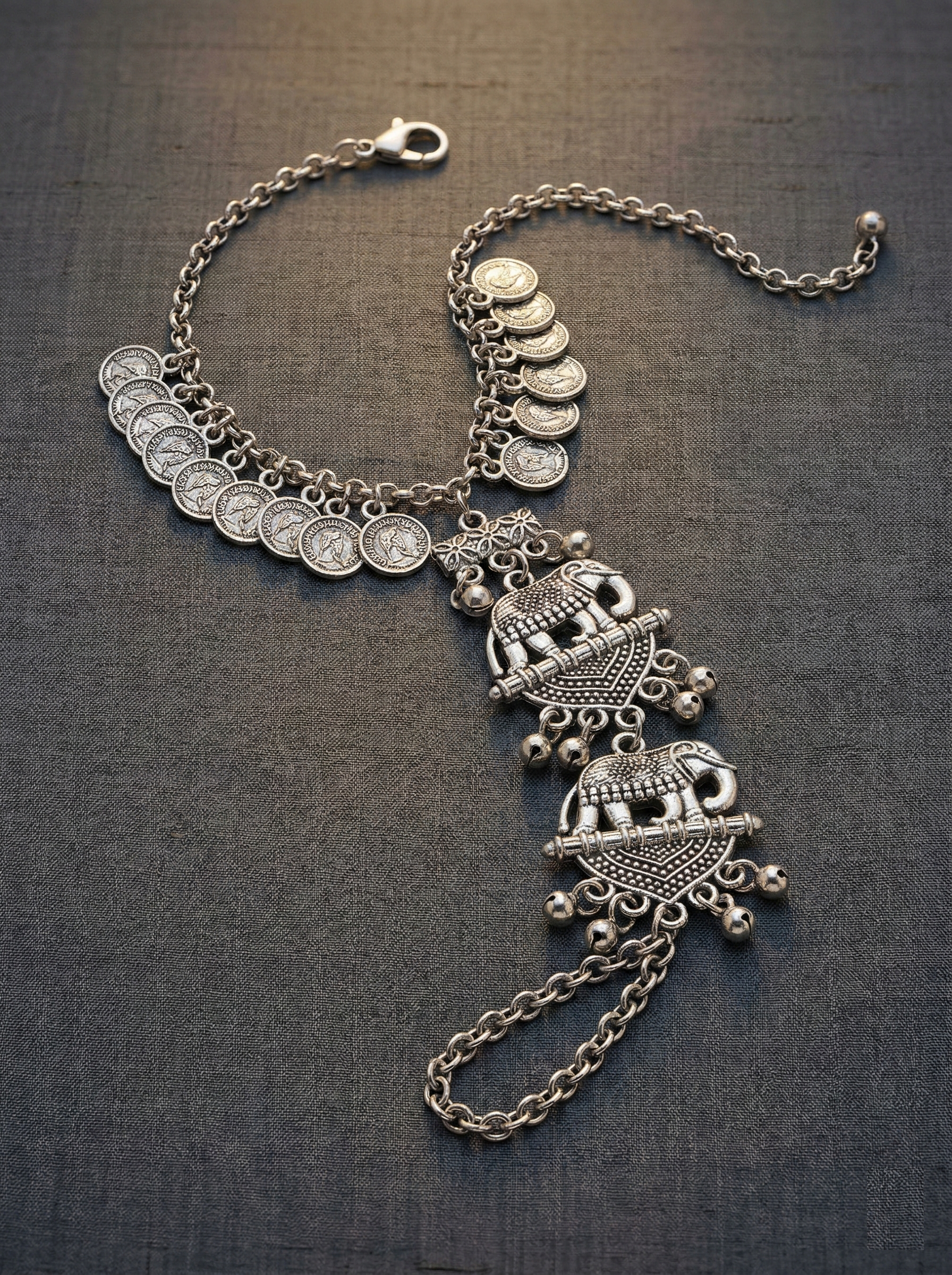 Oxidized Silver Elephant Tribal Hand Harness The Ultimate Statement Piece