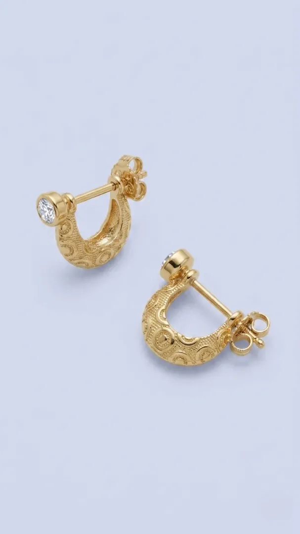 2Pcs (1 Pair / Jodi) 22K Gold Plated Earrings for Women & Men | Unisex Elegant Lightweight Party Wear Jewelry