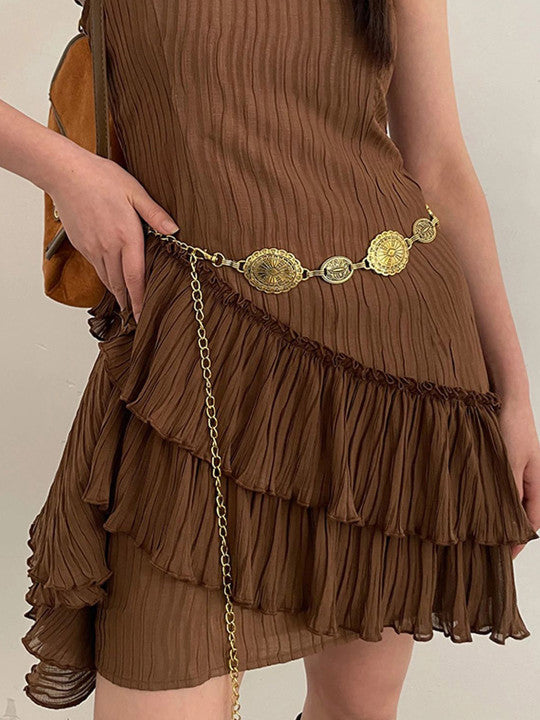 Vintage Gold Coin Kamarbelt for Women | Boho Ethnic Waist Chain Belt for Saree, Dress & Lehenga