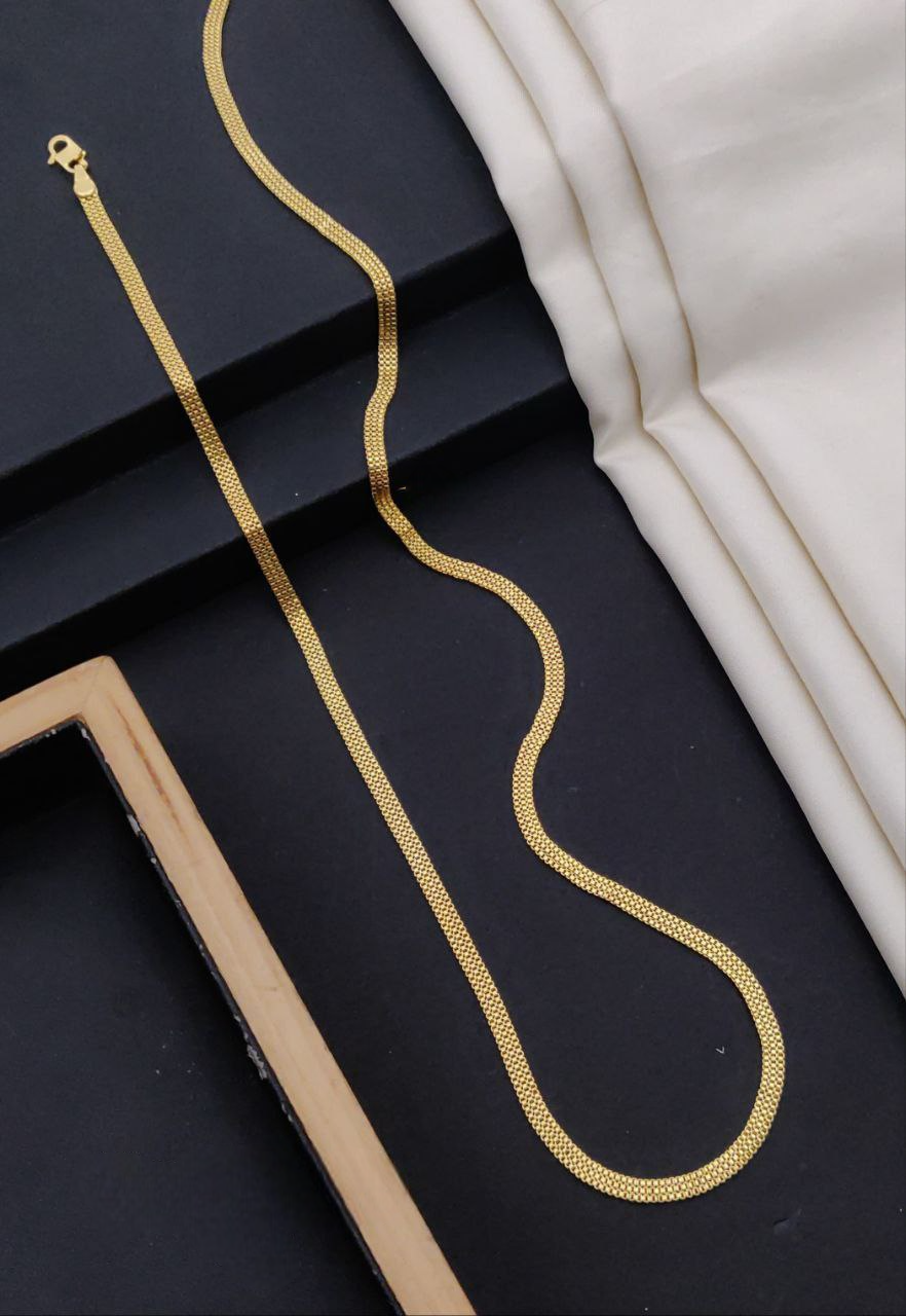 Wide 1gm Micro Gold-Plated Woven 3 Line Box Chain (24")