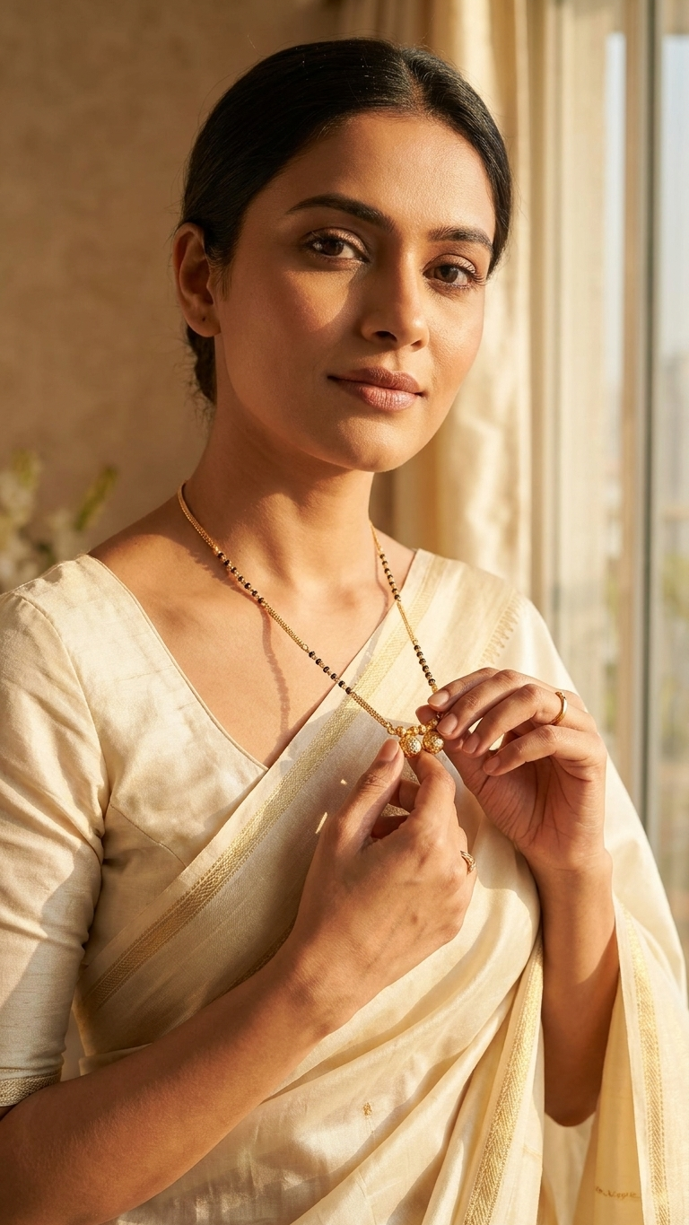 18 Inch Short Mangalsutra for Women | Gold Plated Mangalsutra with Black Beads & Double Round Pendant | Daily Wear Mangalsutra – VIHAL ORNAMENTS